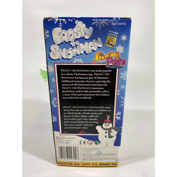 NOS Vtg Y2K Slinky Pets Christmas #2270 Frosty The Snowman 1999 James Industries - Picture 3 of 6